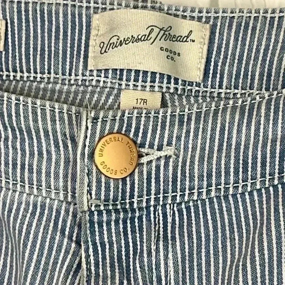 Universal Thread Jeans Relaxed Wide Leg Striped Size 17R Light Blue - Picture 6 of 13